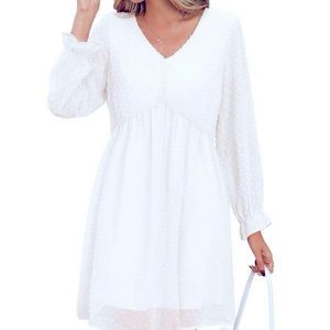 QIXING LONG SLEEVE EYELET V-NECK